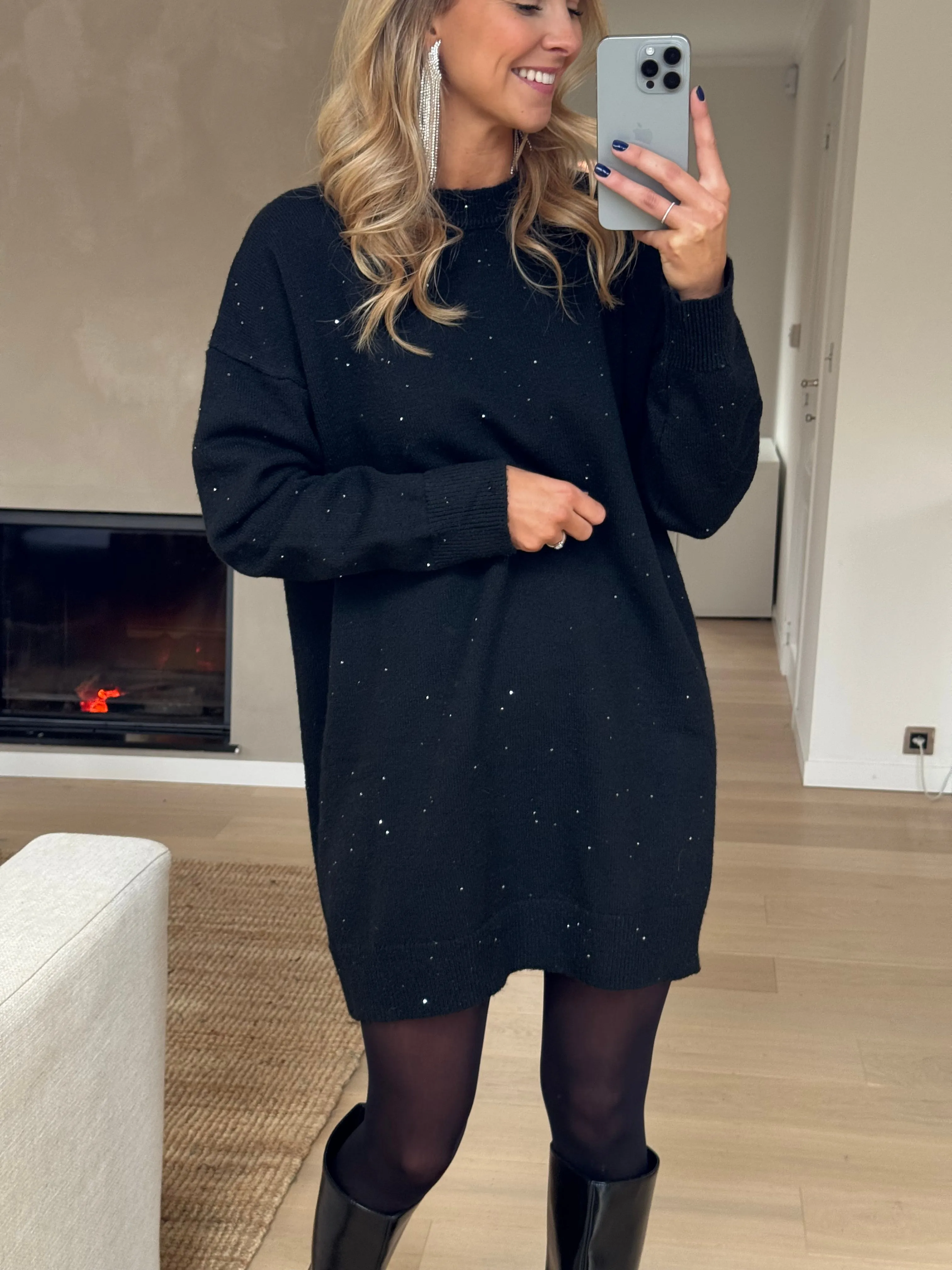 Black Misha Sweater Dress