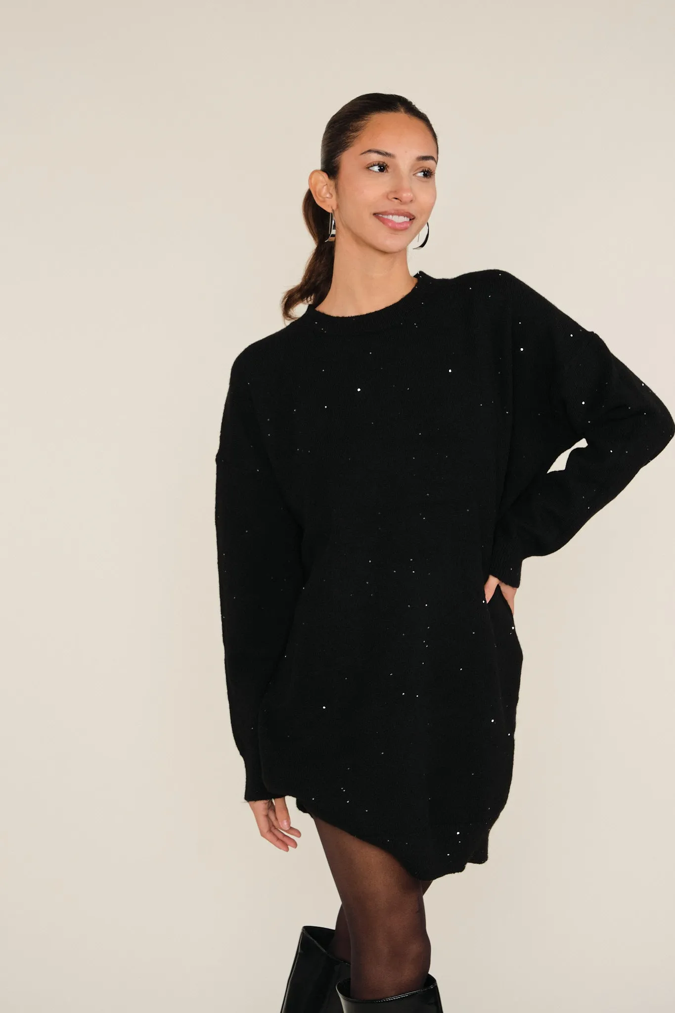 Black Misha Sweater Dress