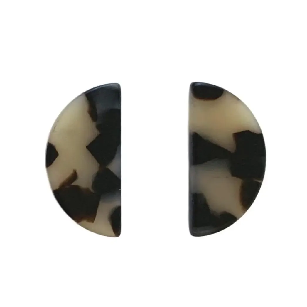 Blonde Tortoise Halfmoon Stud Earrings