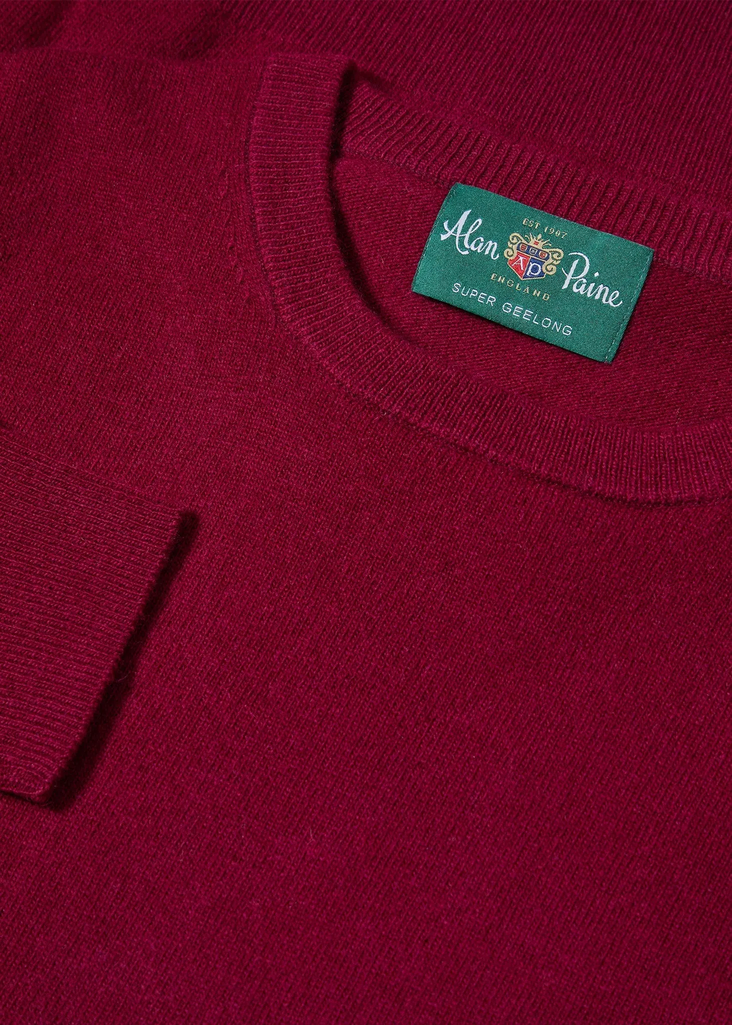 Brisbane Geelong Wool Jumper in Claret - Regular Fit