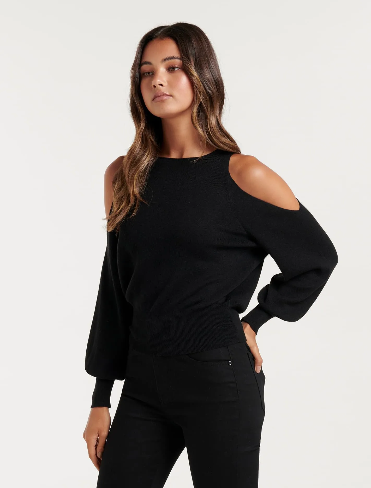 Britton Cold Shoulder Knit Jumper