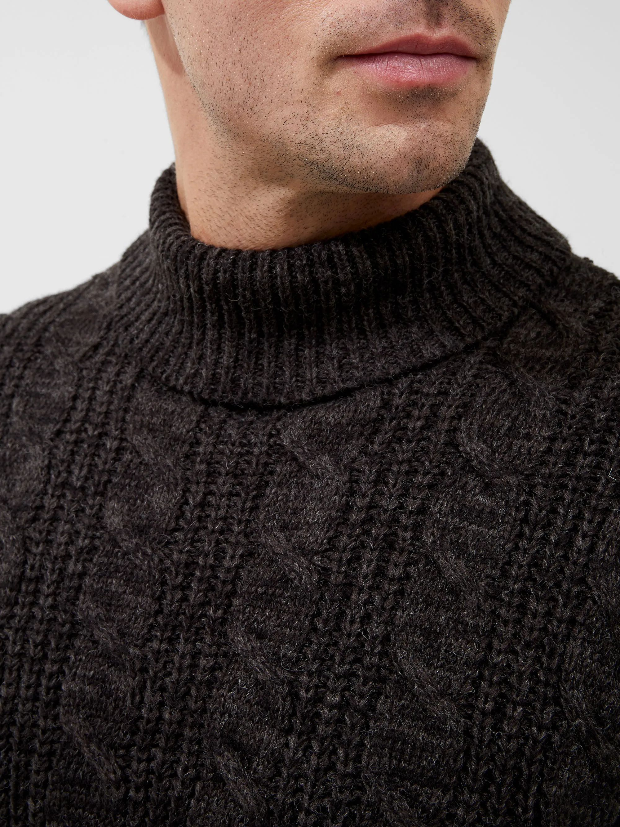 Cable Knit Roll Neck Jumper