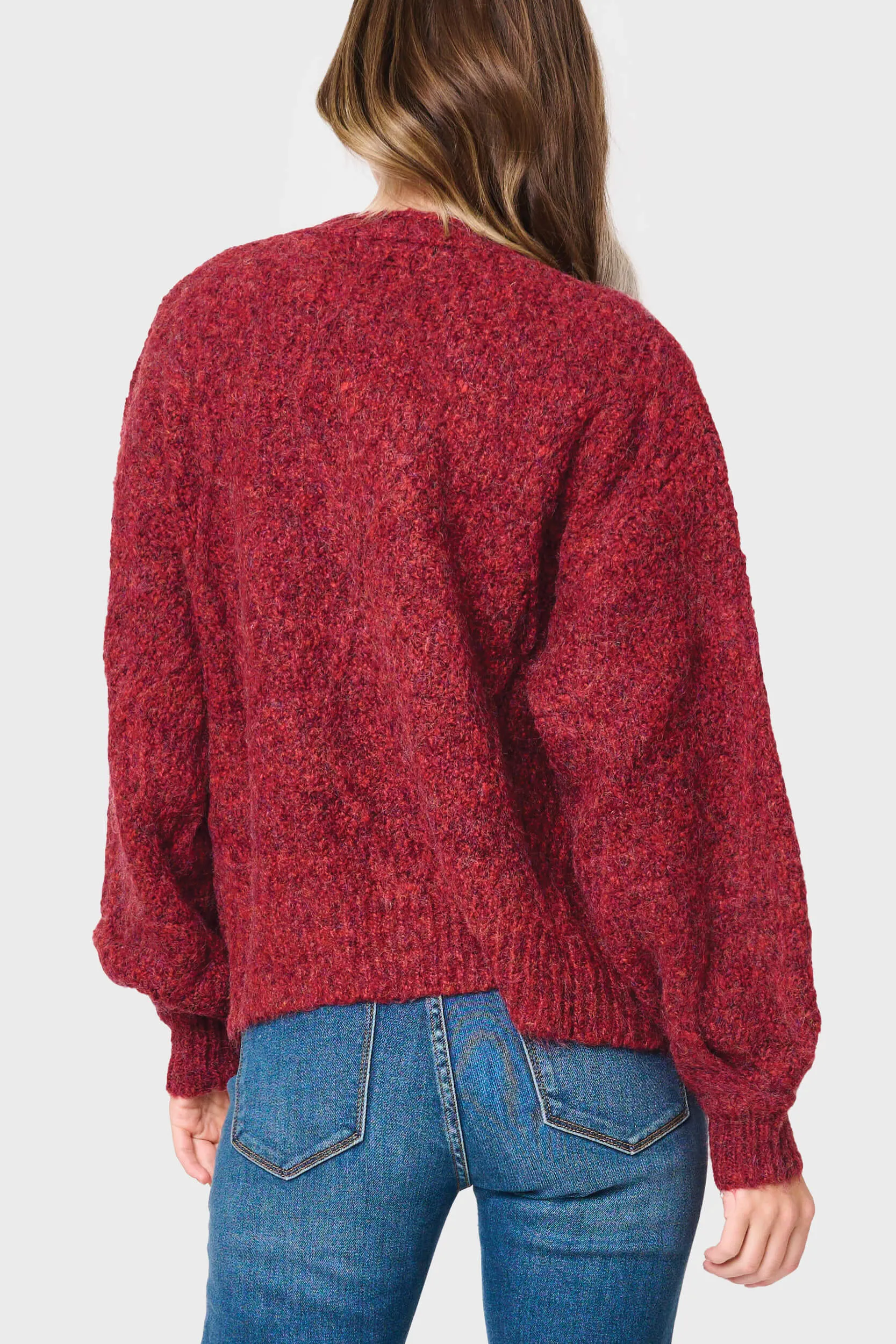 Cable Knit V-Neck Cardigan Sweater