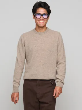 Cashmere Crewneck Jumper, Natural Brown