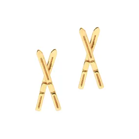 CC Sport Gold Ski Earrings