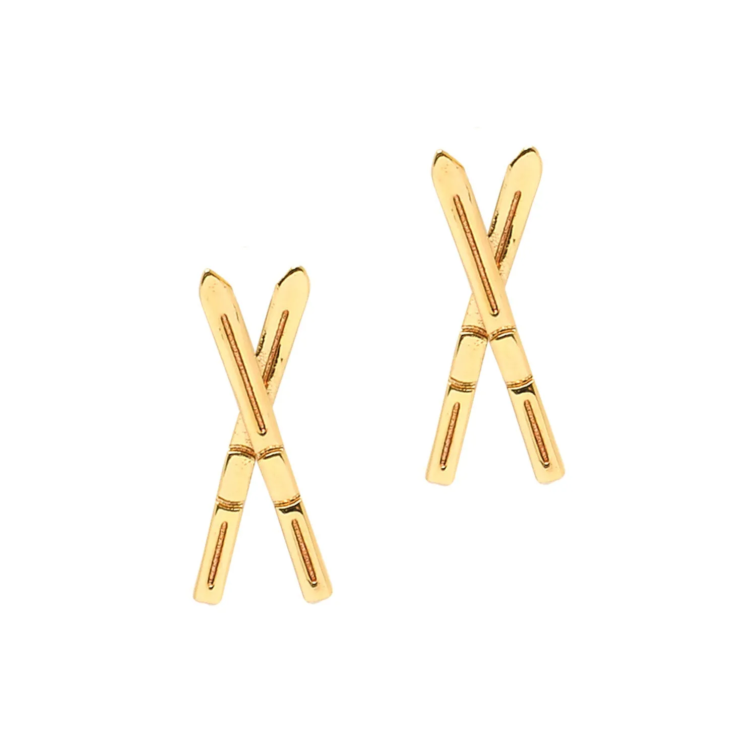 CC Sport Gold Ski Earrings