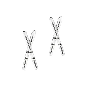 CC Sport Silver Ski Earrings