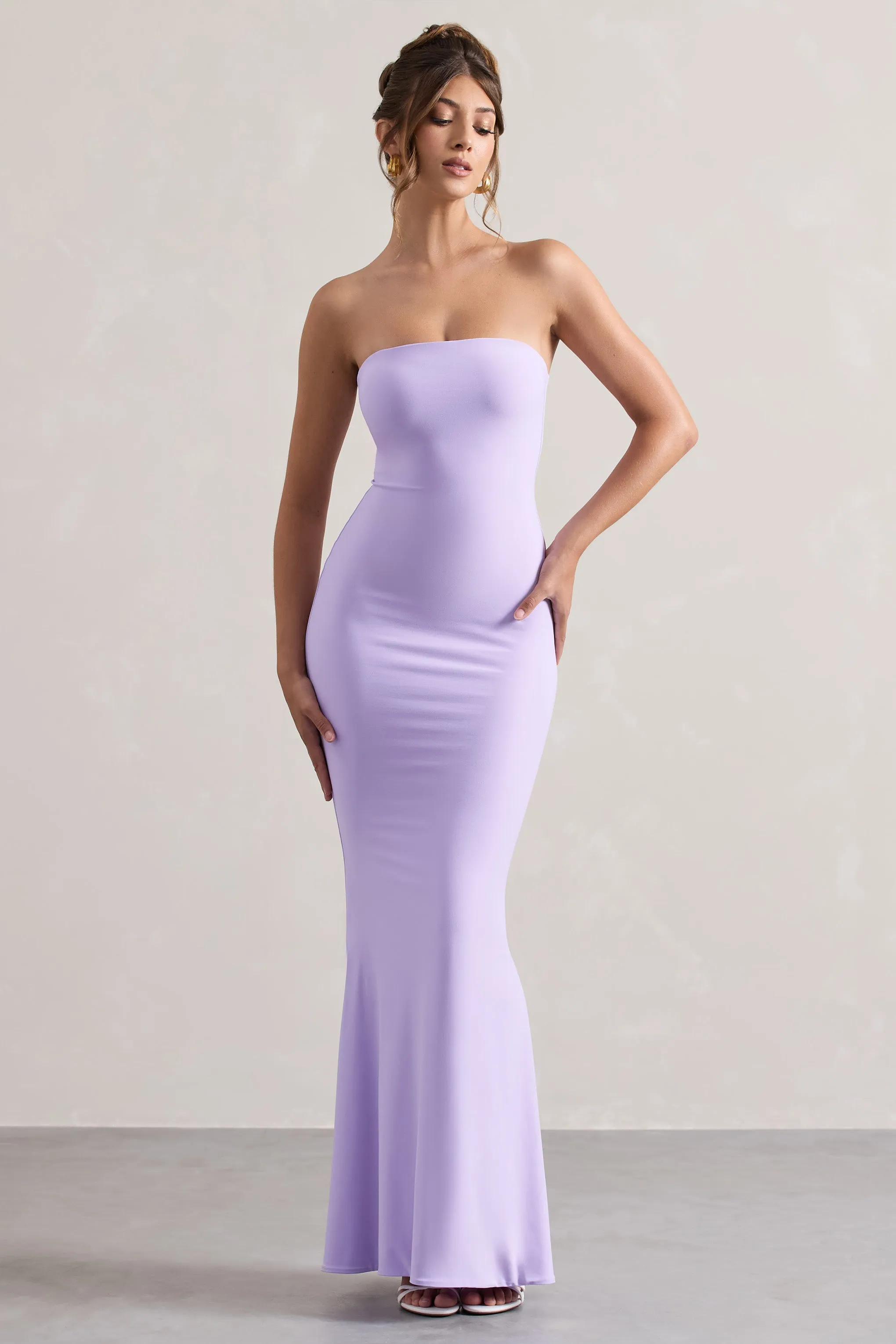 Ceremony | Lilac Bandeau Fishtail Maxi Dress