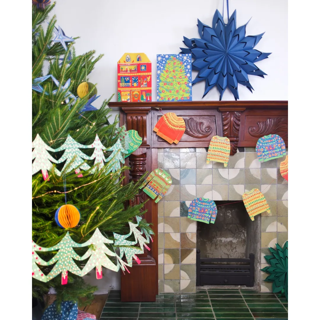 Christmas Jumpers Screen Printed Paper Garland