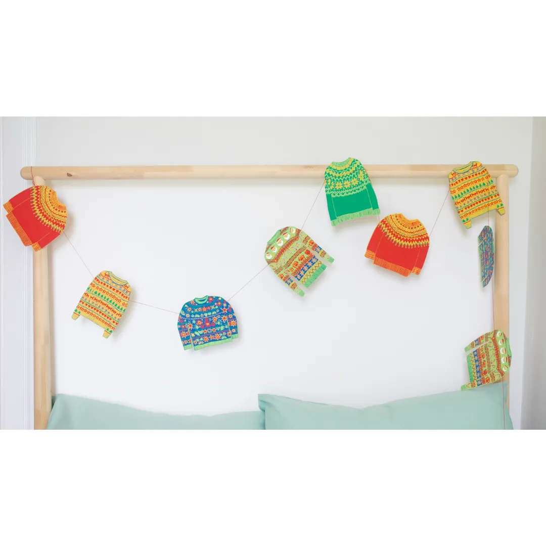 Christmas Jumpers Screen Printed Paper Garland