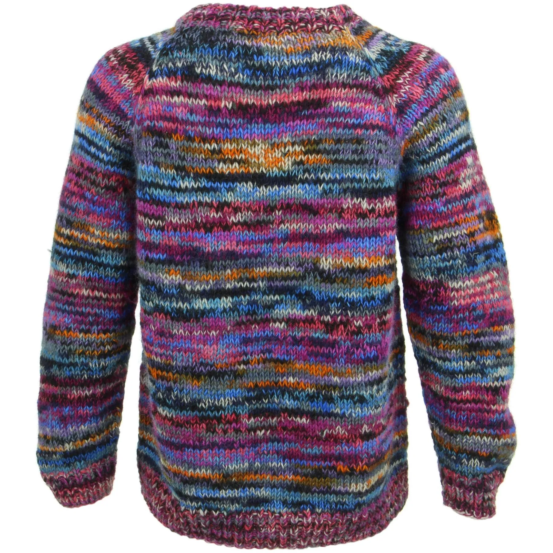 Chunky Wool Knit Space Dye Jumper - Pink Space Dye