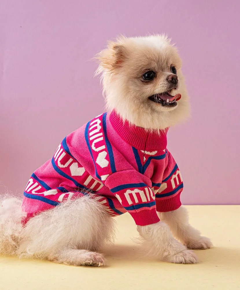 Coco & Nero Pink M I U 💞 Dog Jumper - Now in Store