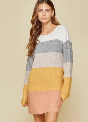 Color Block Sweater Dress