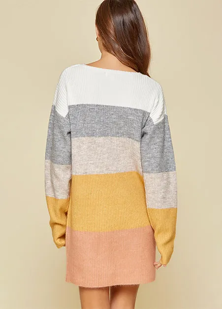 Color Block Sweater Dress