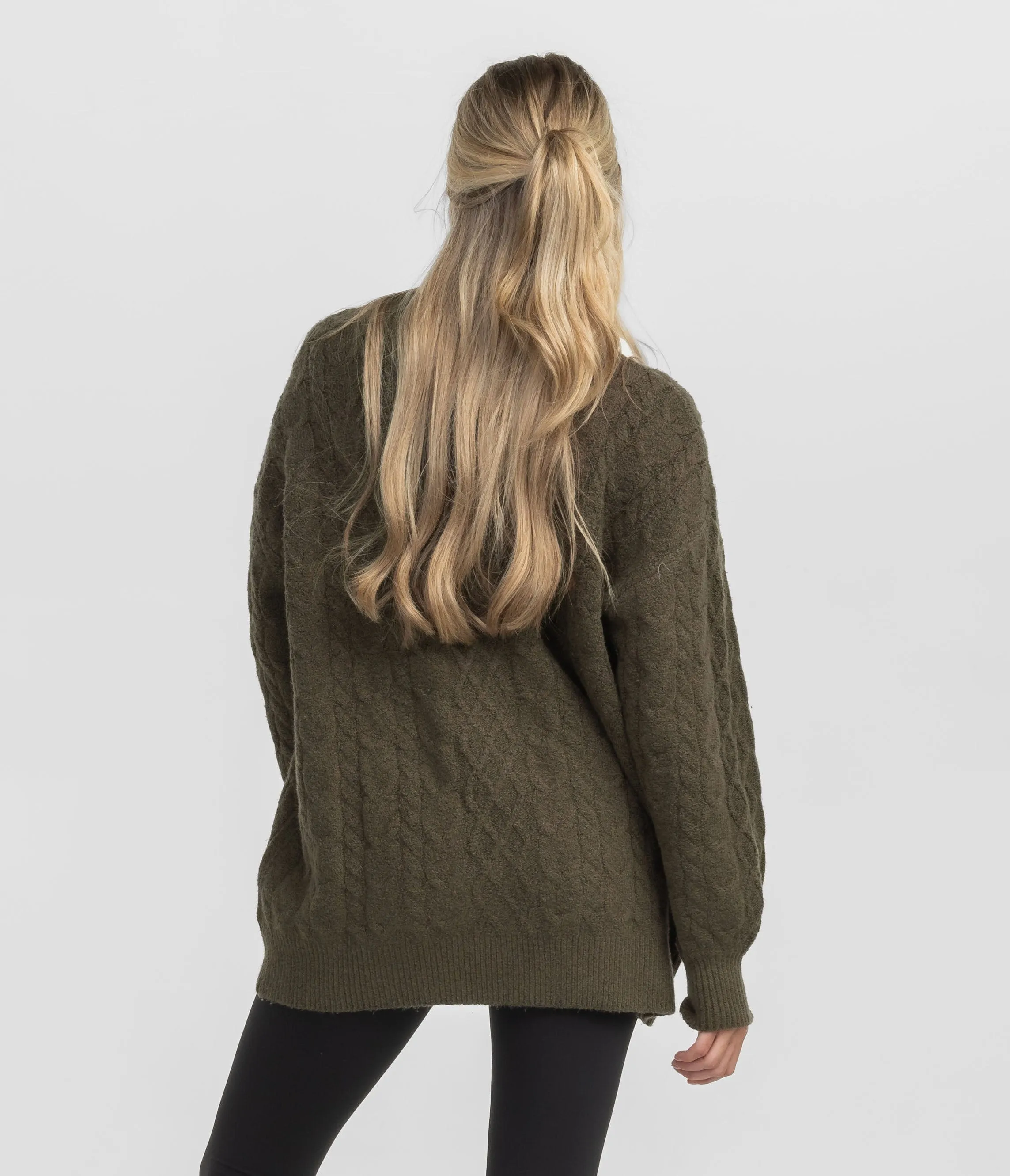 Comfy Cozy Cable Sweater - Deep Woods