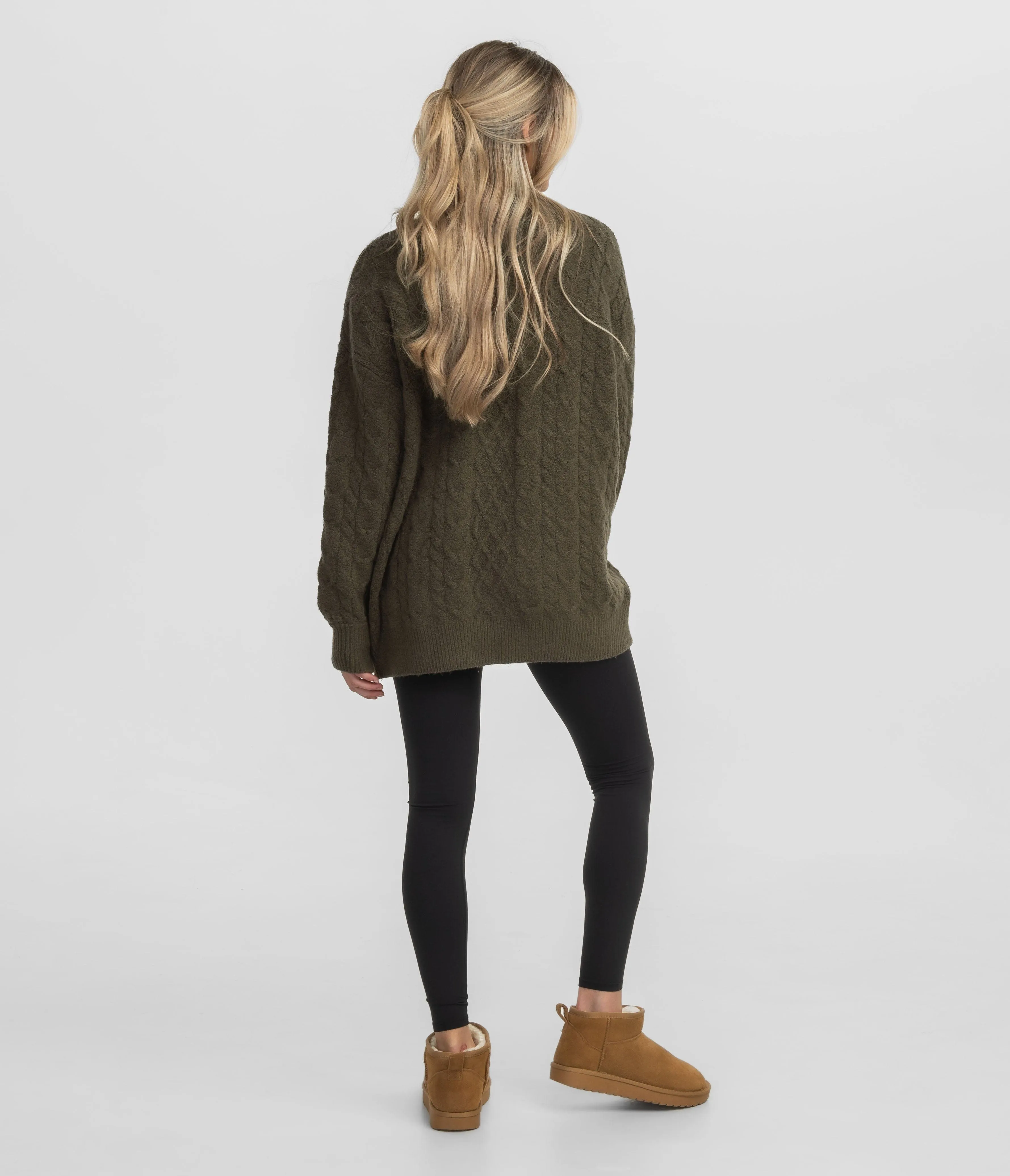 Comfy Cozy Cable Sweater - Deep Woods