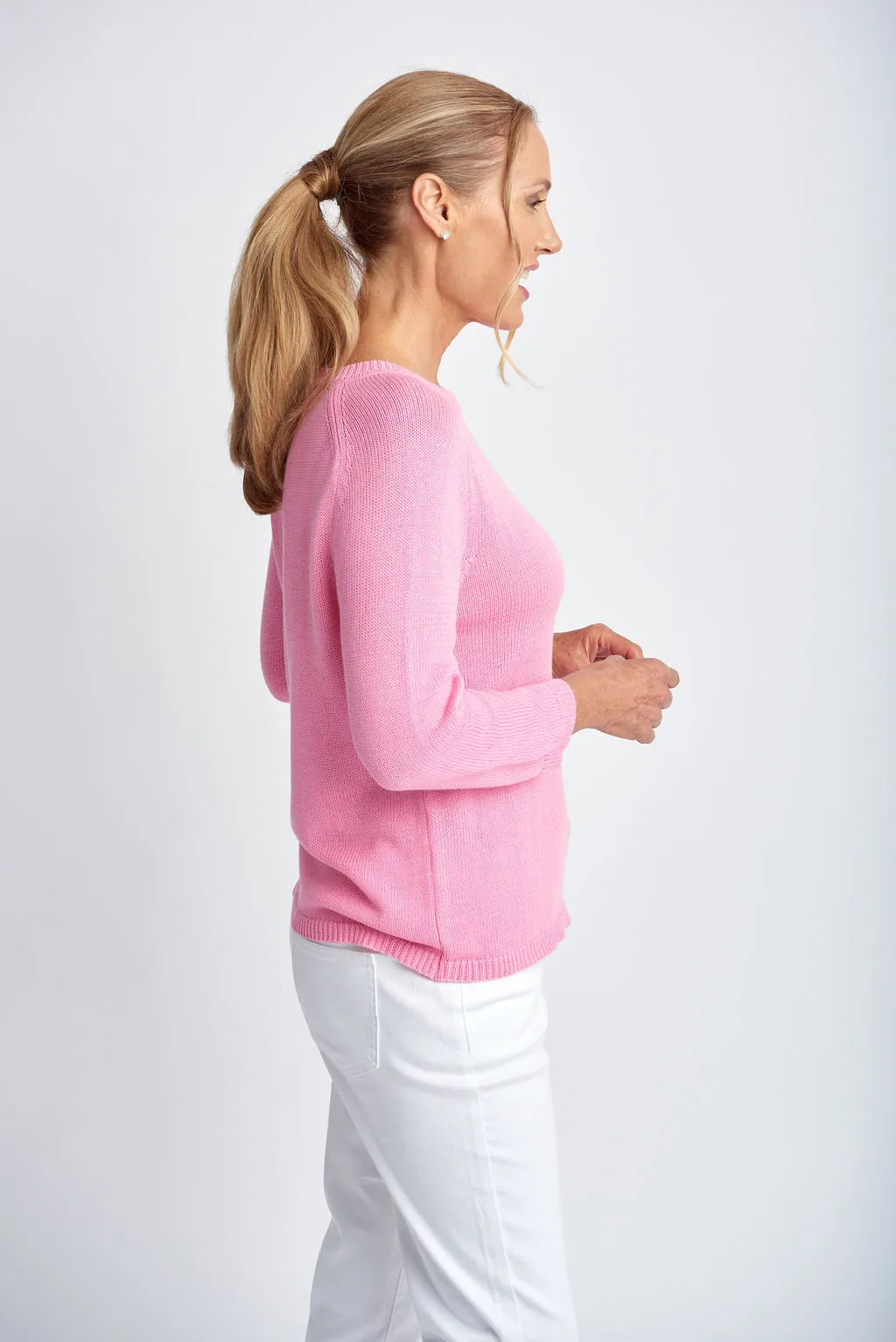 Cotton Raglan Jumper Pale Pink