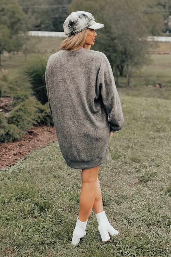 Cozy Memories Sweater Dress In Charcoal