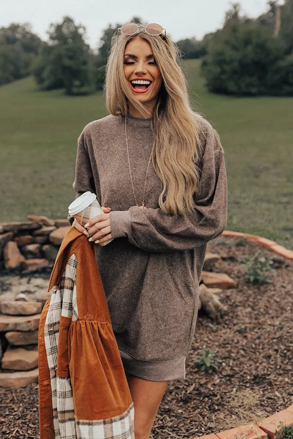 Cozy Memories Sweater Dress In Espresso