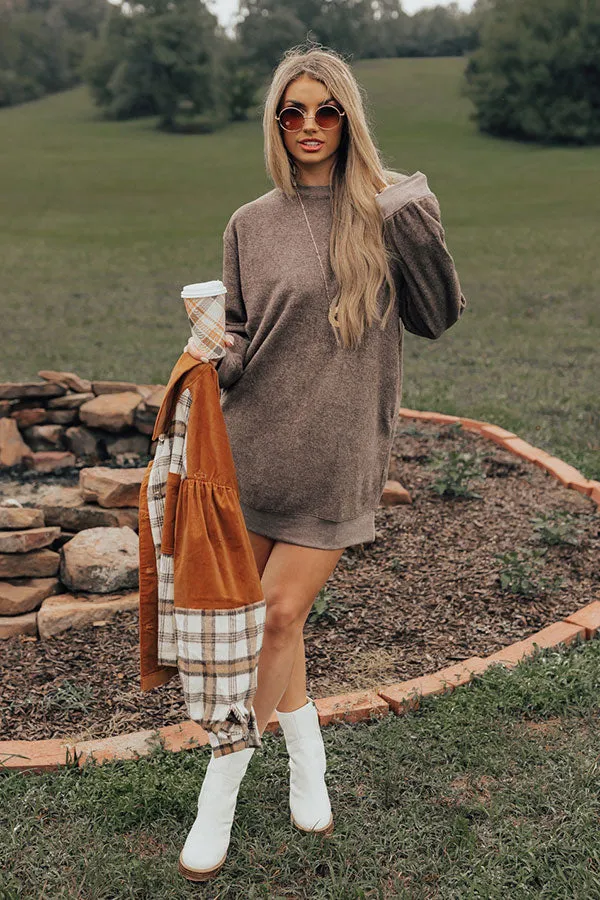 Cozy Memories Sweater Dress In Espresso