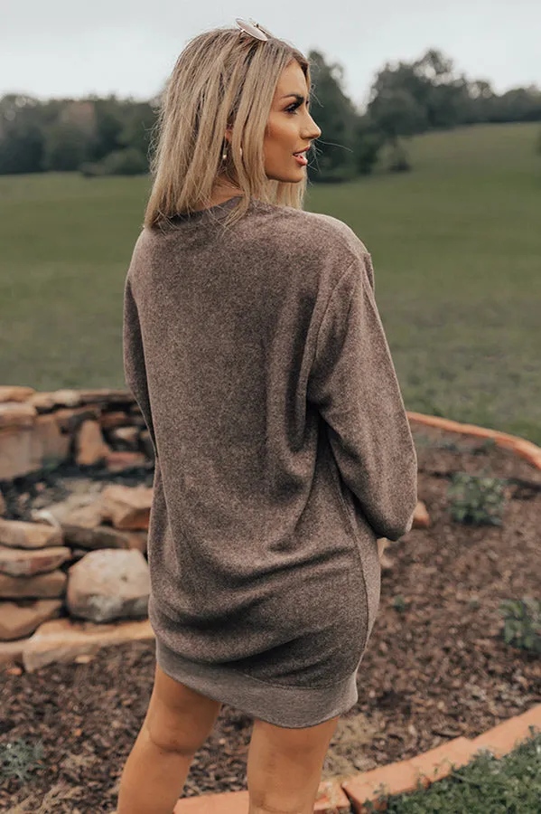 Cozy Memories Sweater Dress In Espresso