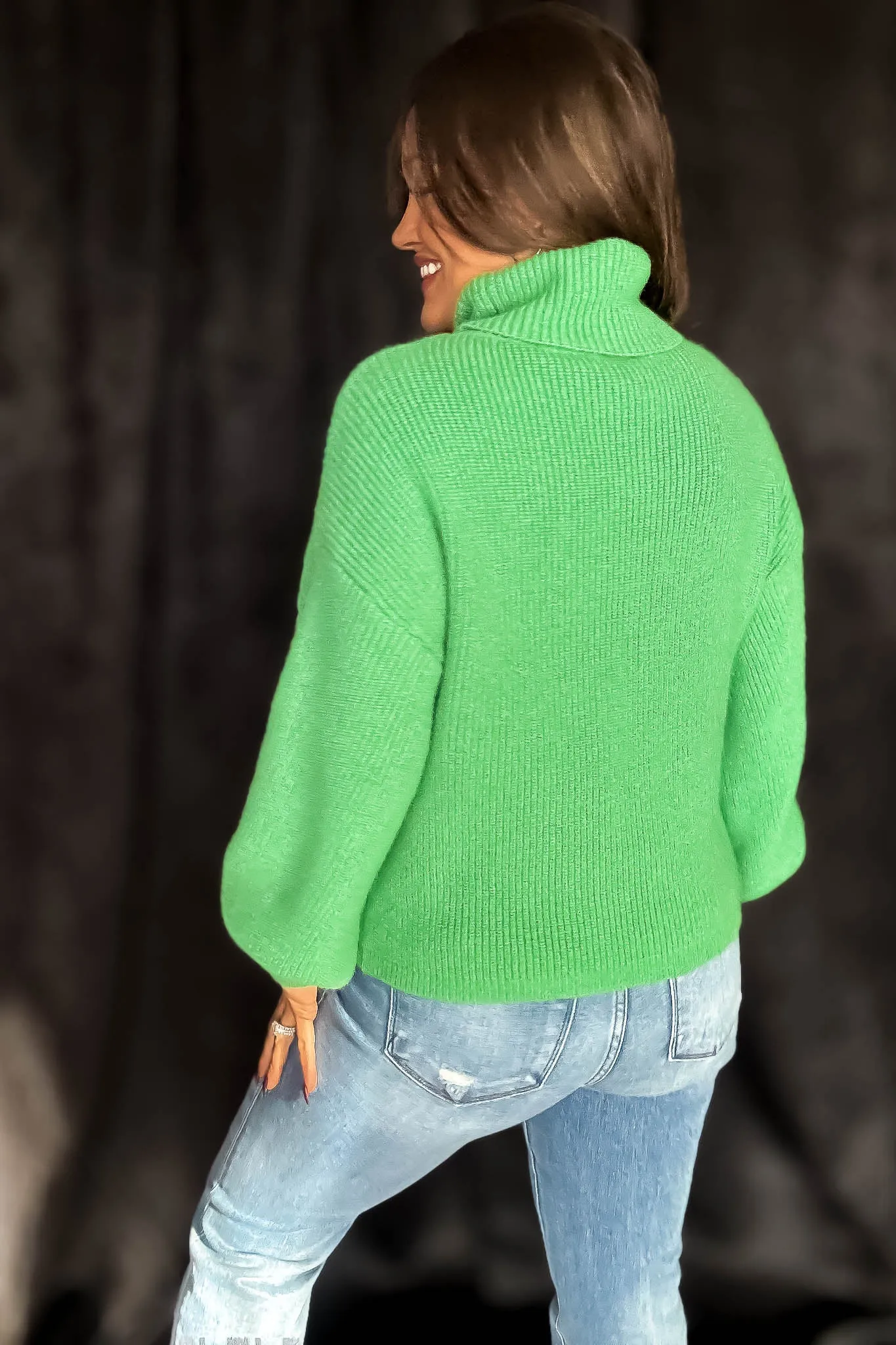 Cozy Vibes Emerald Turtle Neck Sweater