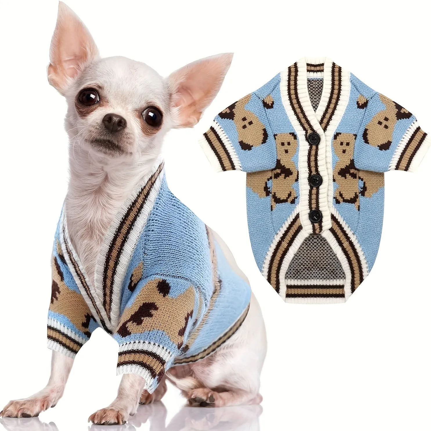 Cozy Winter Wear Cute Cartoon Dog Sweaters  Cardigans