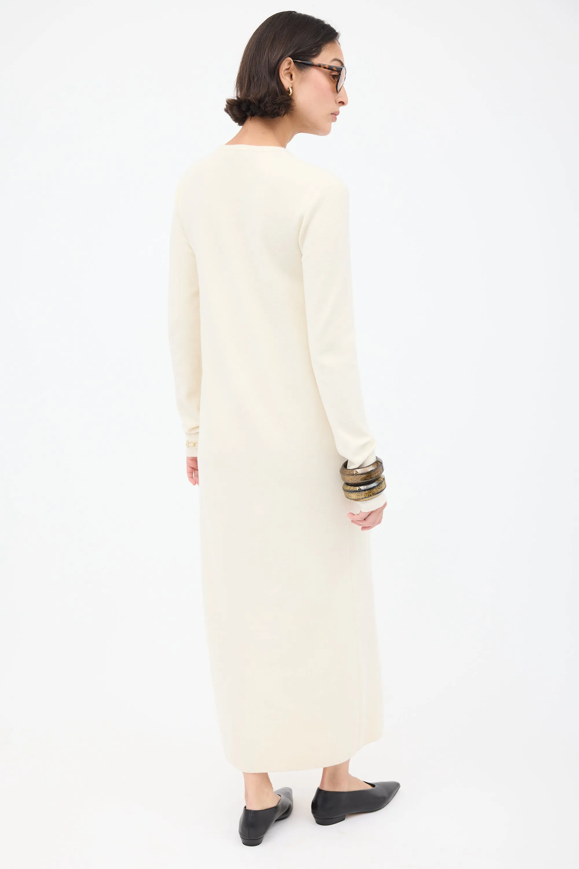 Cream Cashmere Sweater Dress