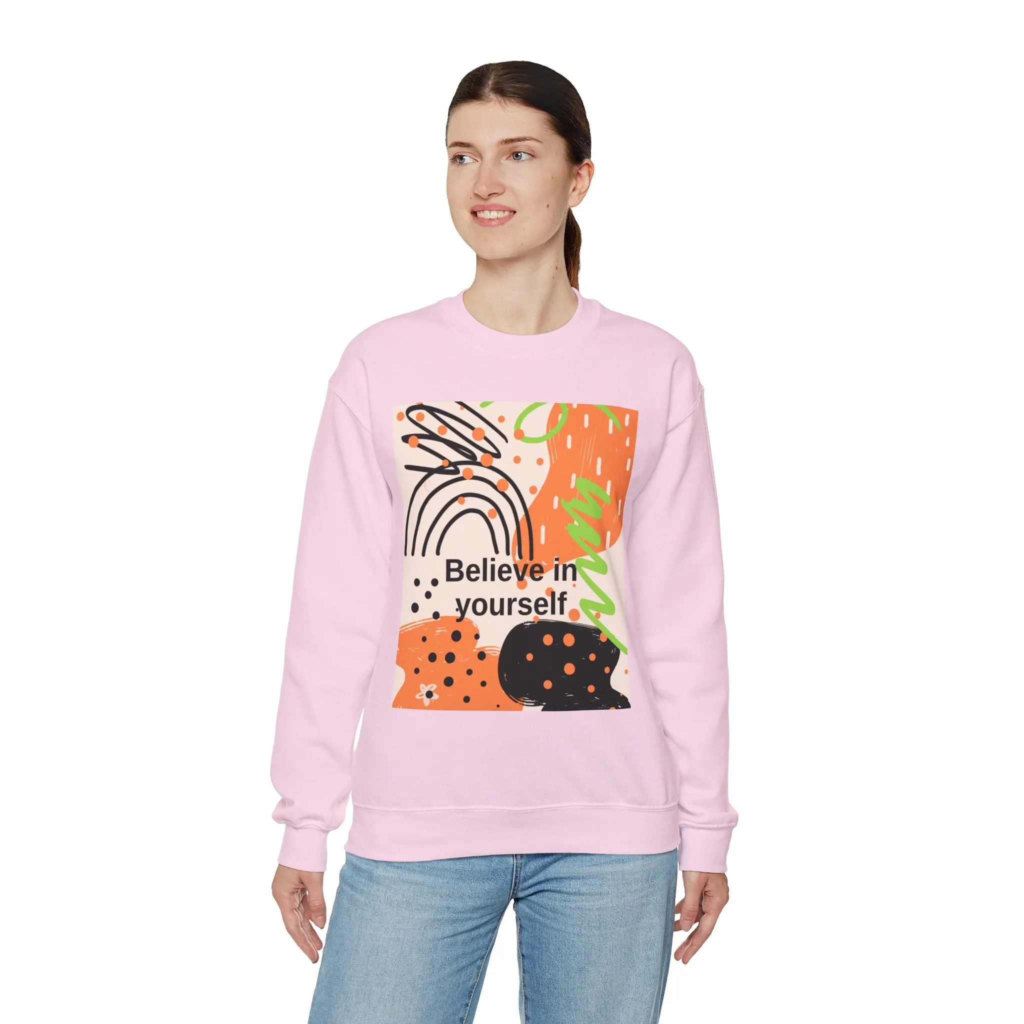 Crewneck Sweatshirt Believe in Yourself Abstract Design