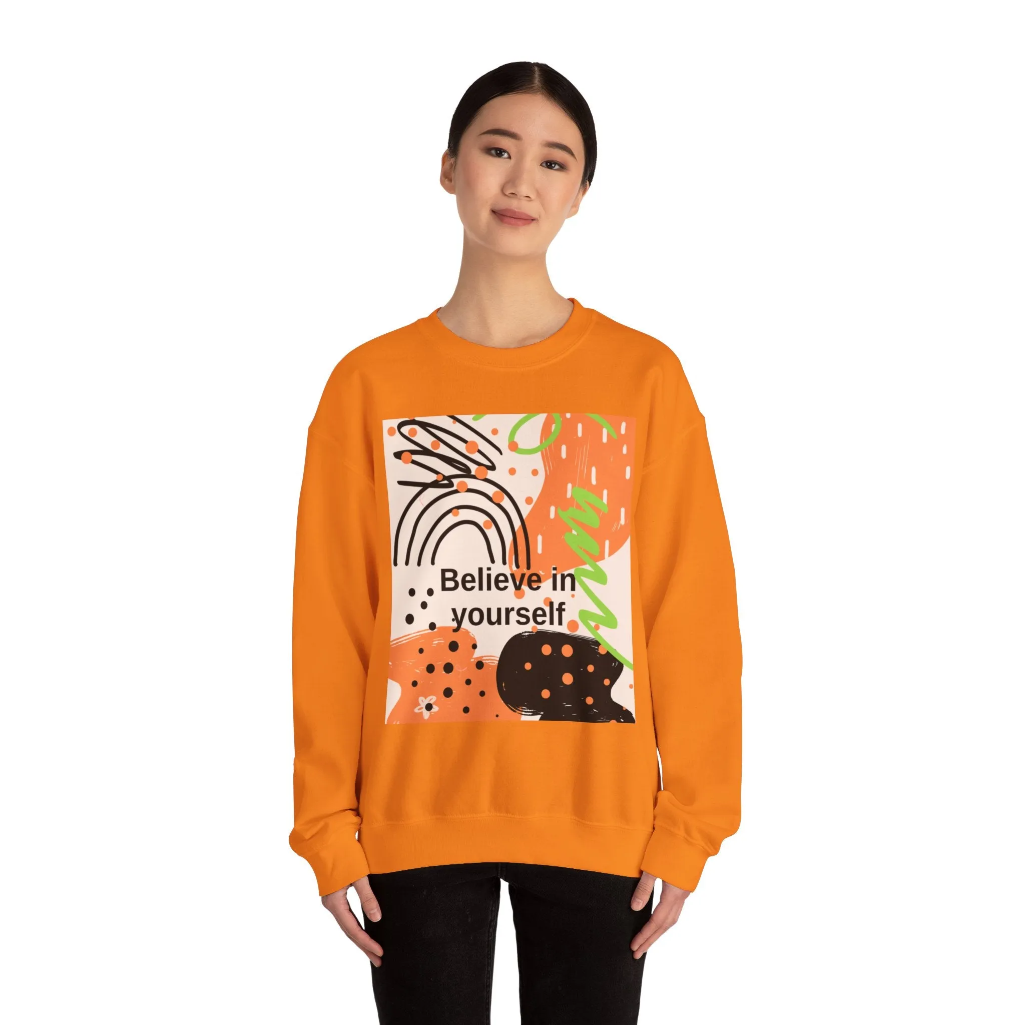 Crewneck Sweatshirt Believe in Yourself Abstract Design