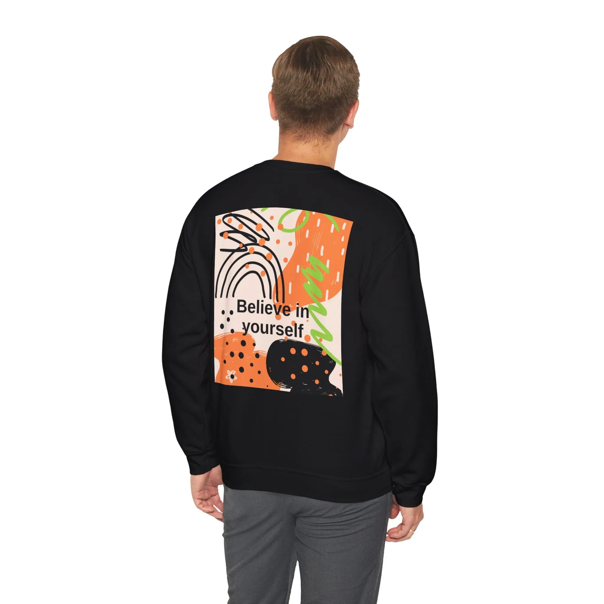 Crewneck Sweatshirt Believe in Yourself Abstract Design