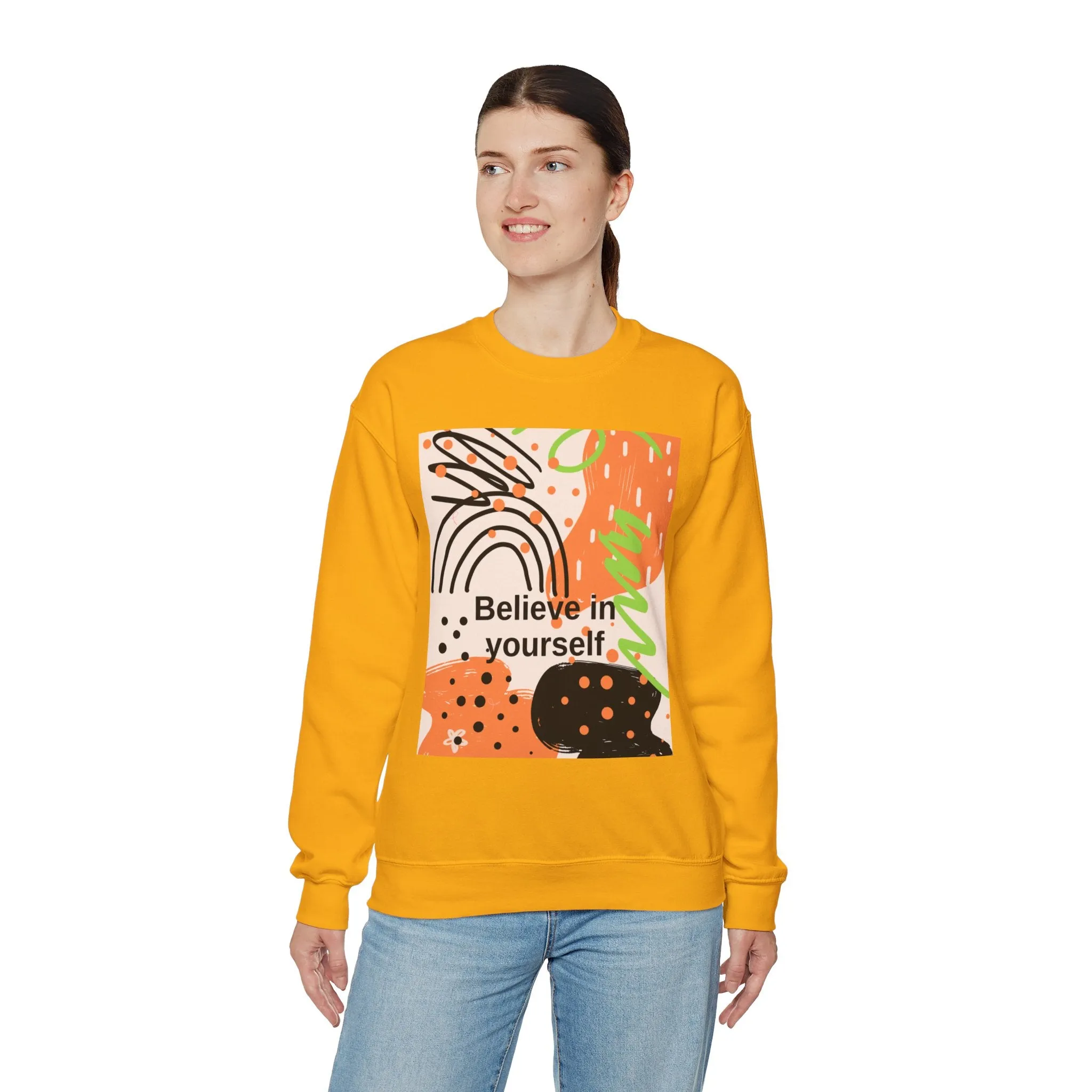 Crewneck Sweatshirt Believe in Yourself Abstract Design