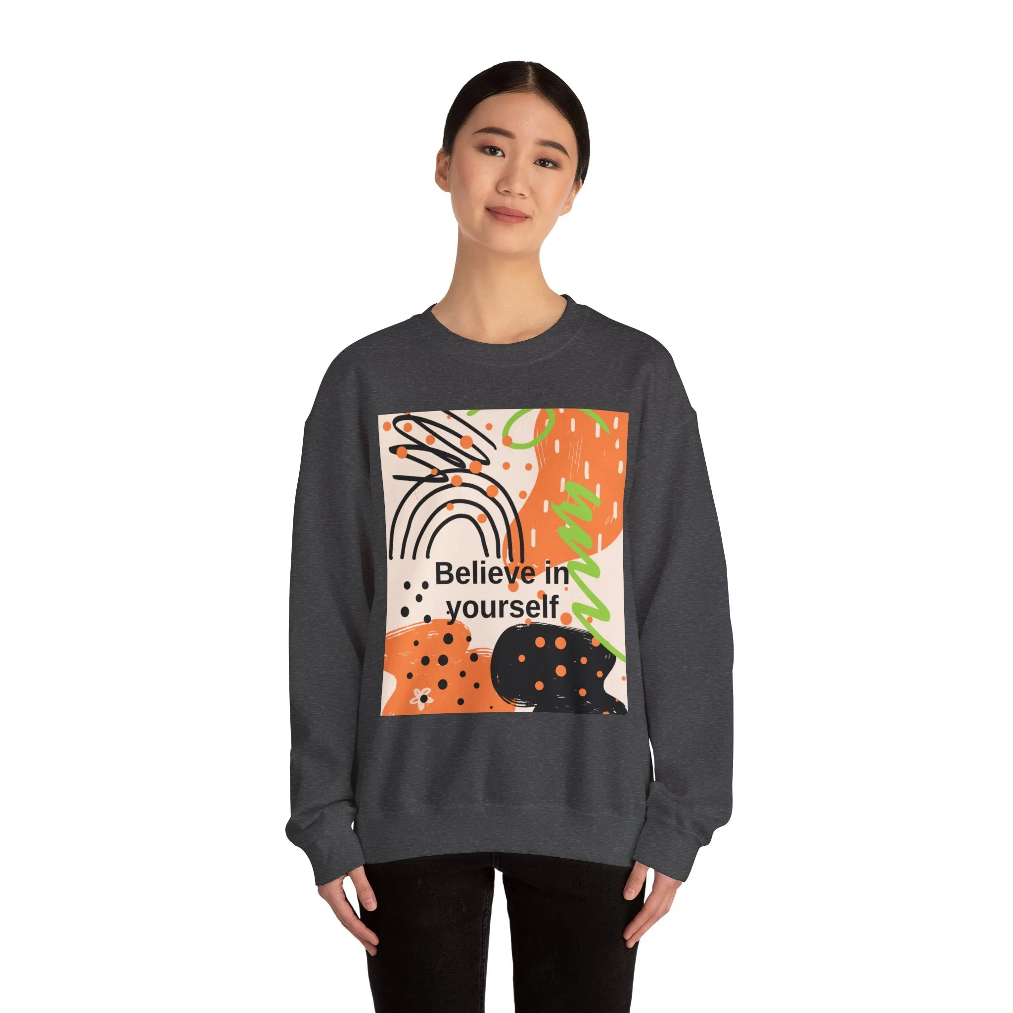 Crewneck Sweatshirt Believe in Yourself Abstract Design