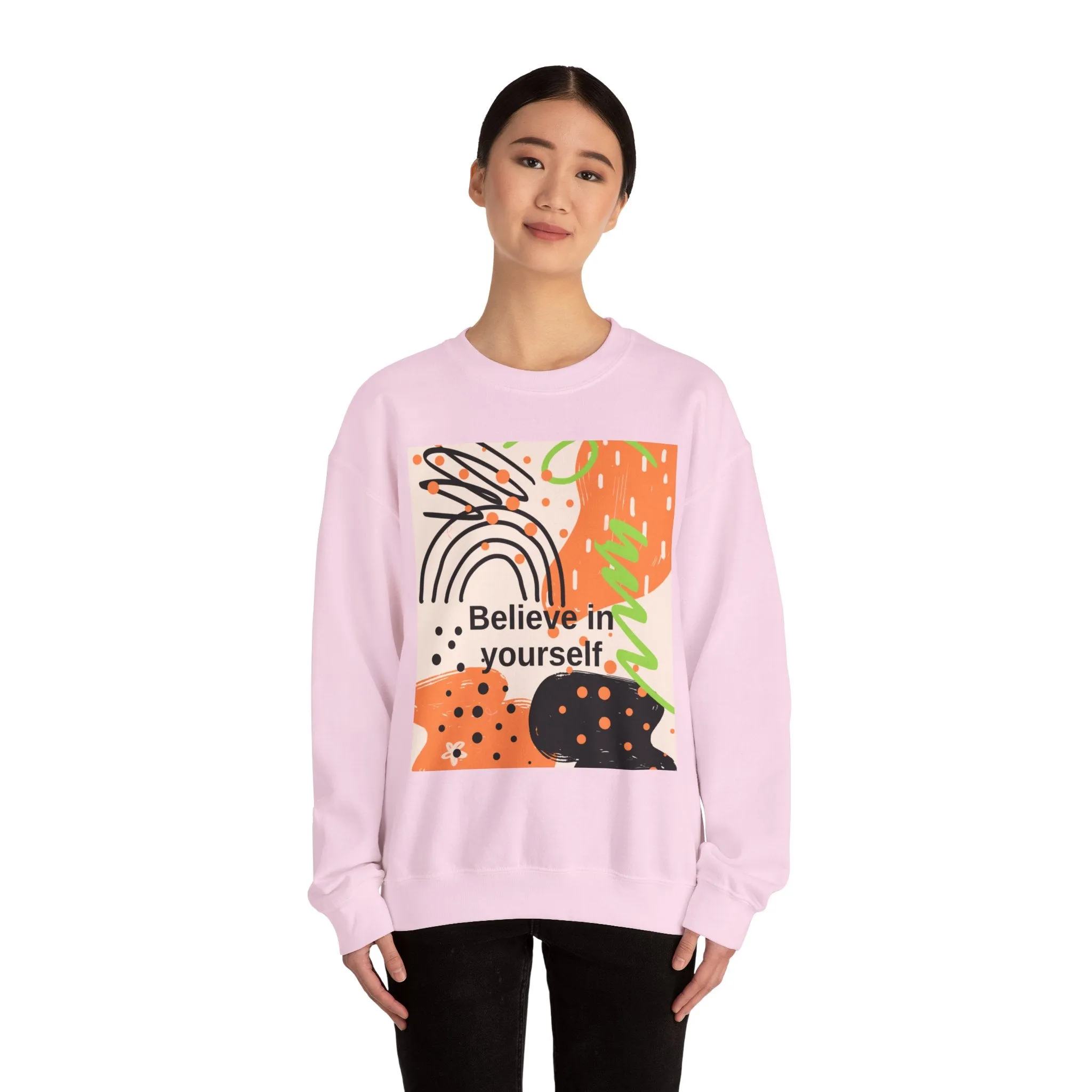 Crewneck Sweatshirt Believe in Yourself Abstract Design