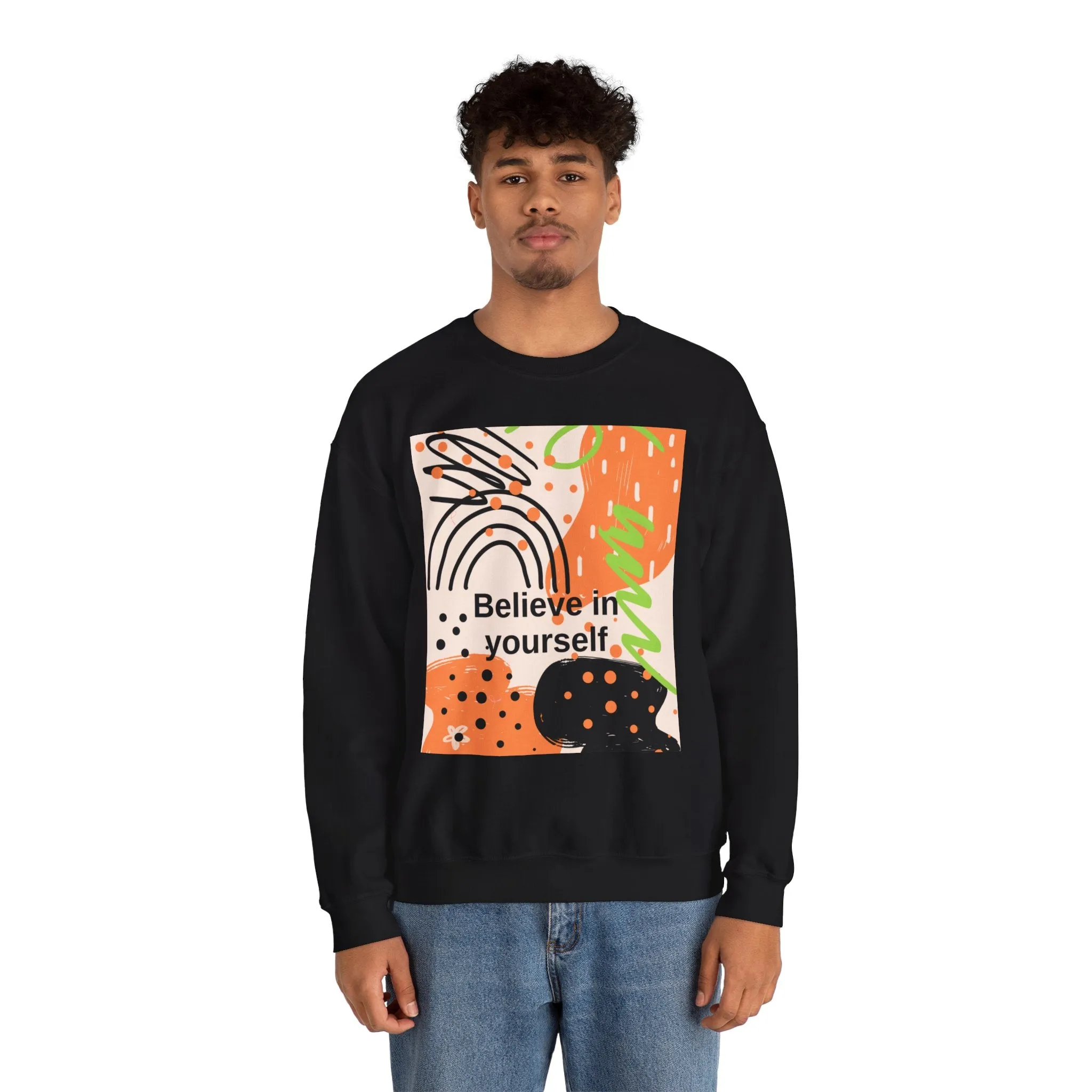 Crewneck Sweatshirt Believe in Yourself Abstract Design