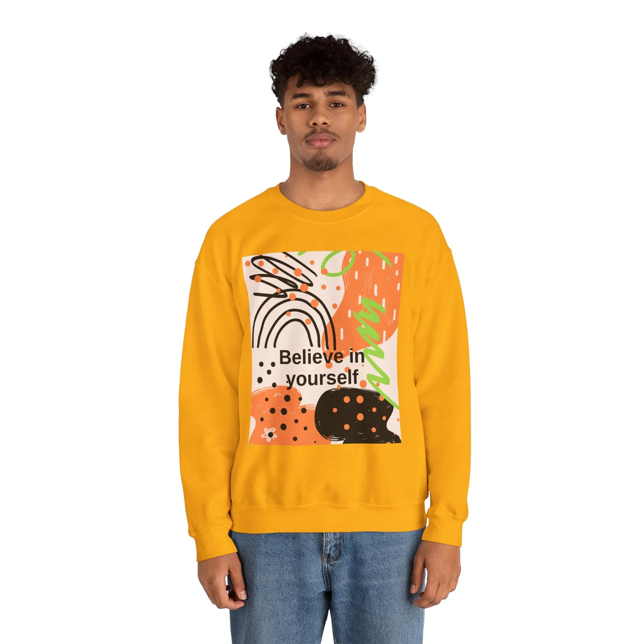 Crewneck Sweatshirt Believe in Yourself Abstract Design