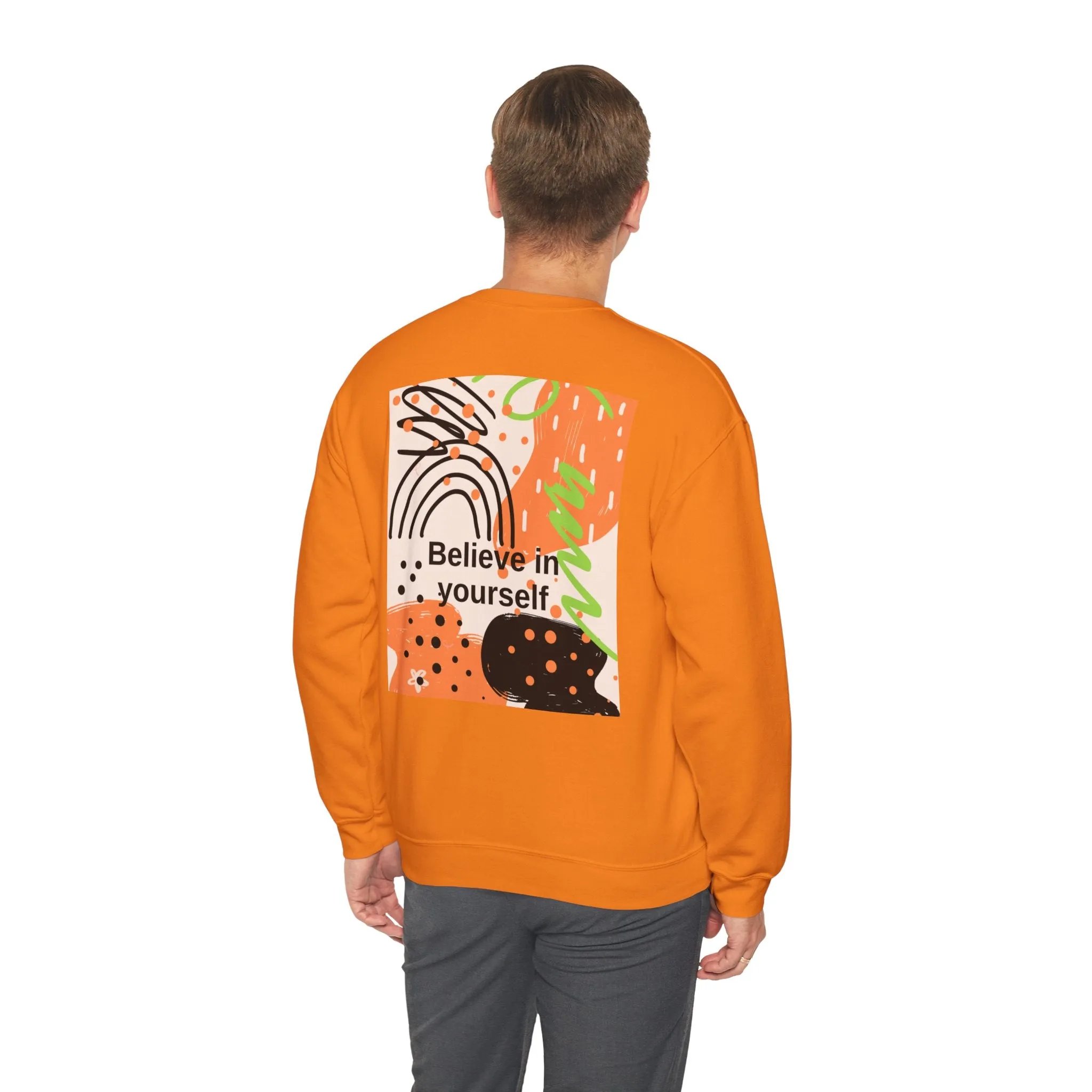 Crewneck Sweatshirt Believe in Yourself Abstract Design