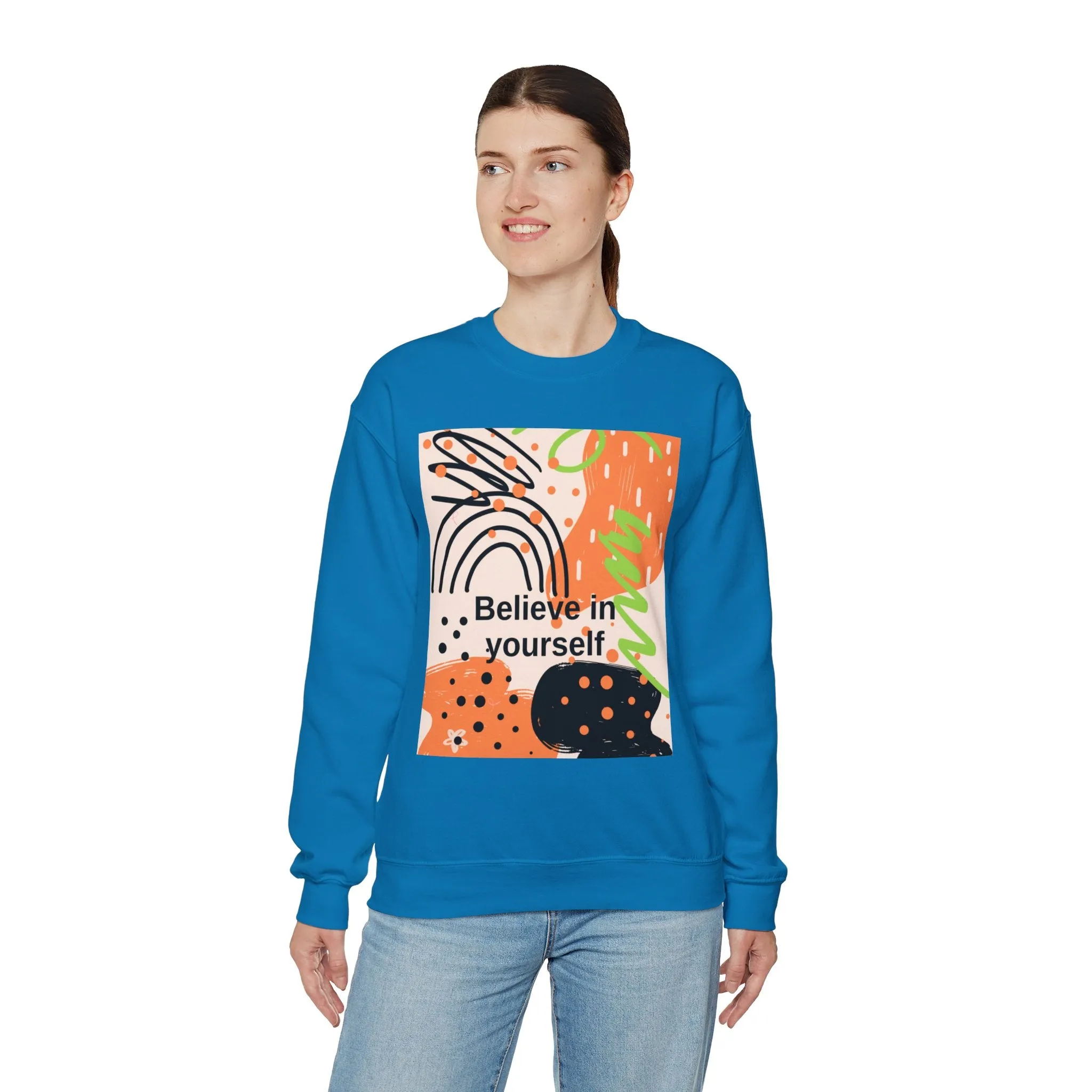 Crewneck Sweatshirt Believe in Yourself Abstract Design