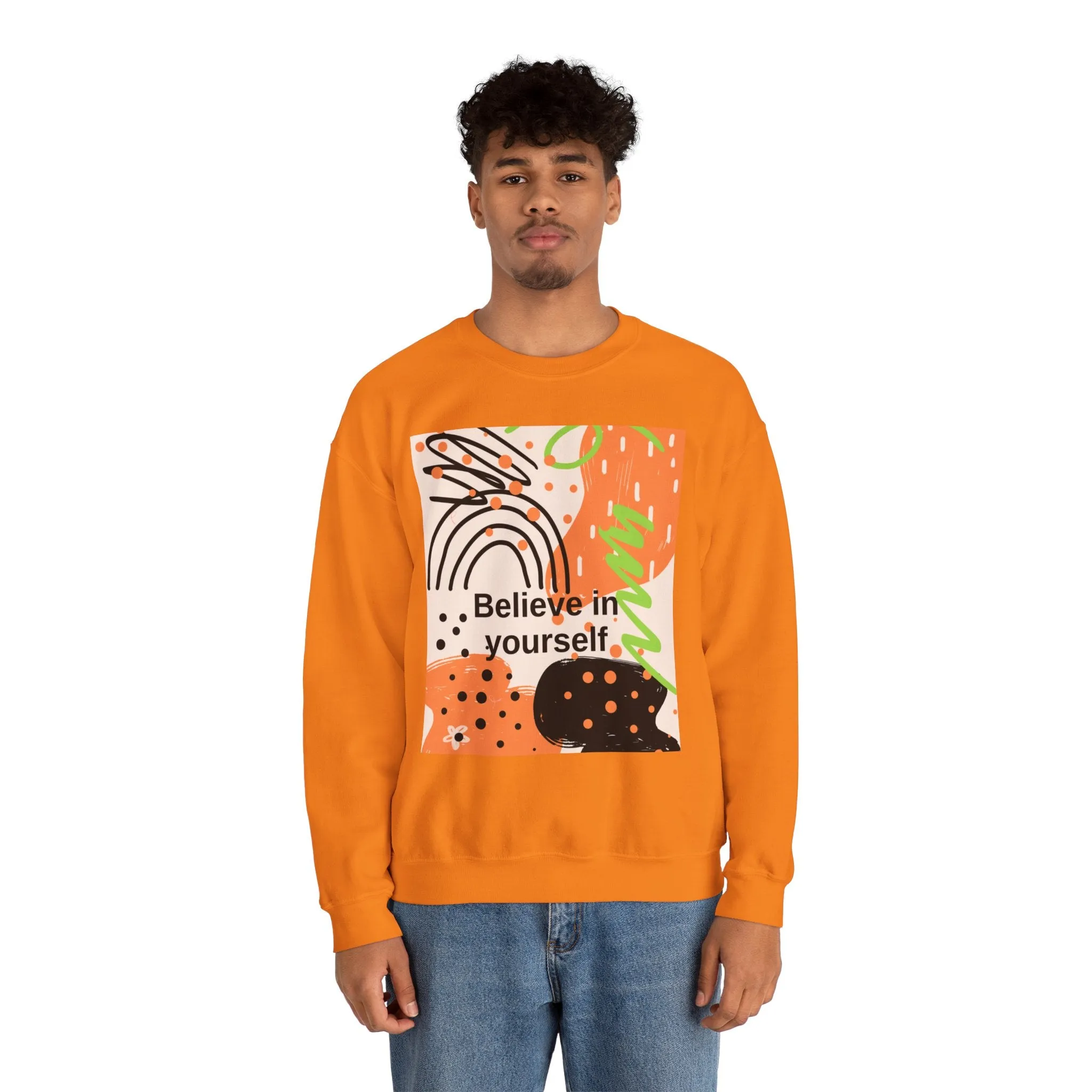 Crewneck Sweatshirt Believe in Yourself Abstract Design