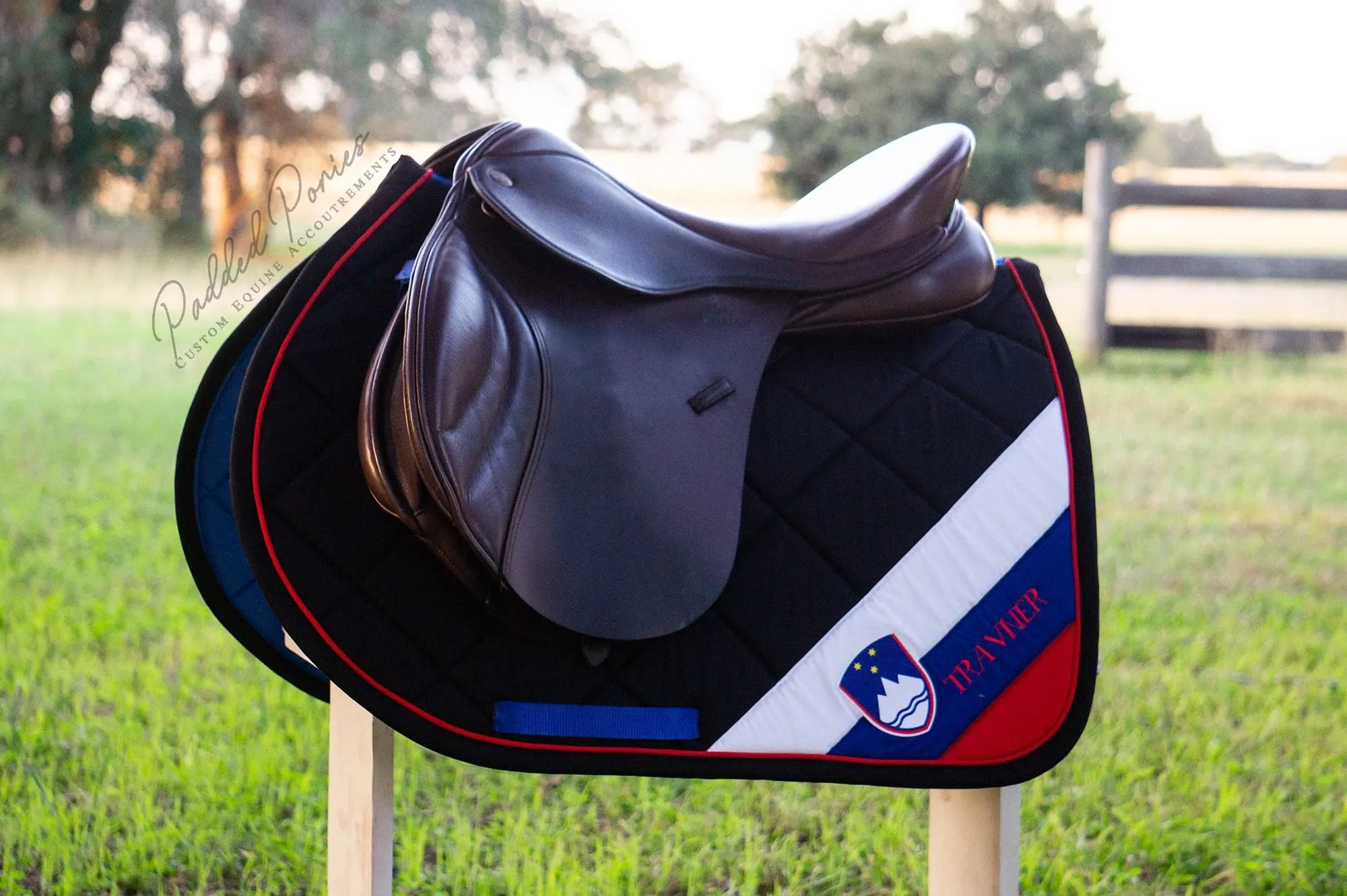 Custom Country Corner Flag Saddle Pad