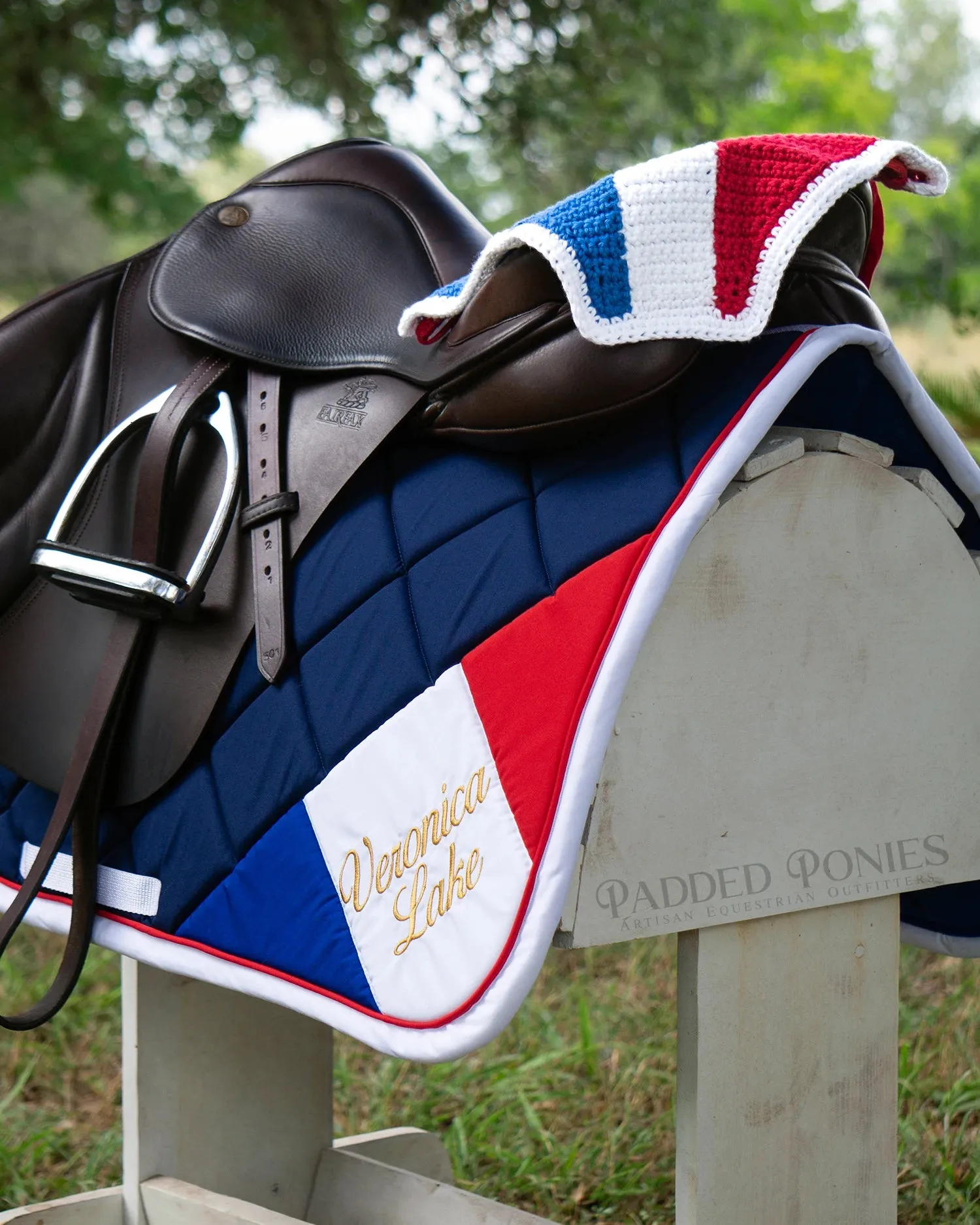 Custom Country Corner Flag Saddle Pad