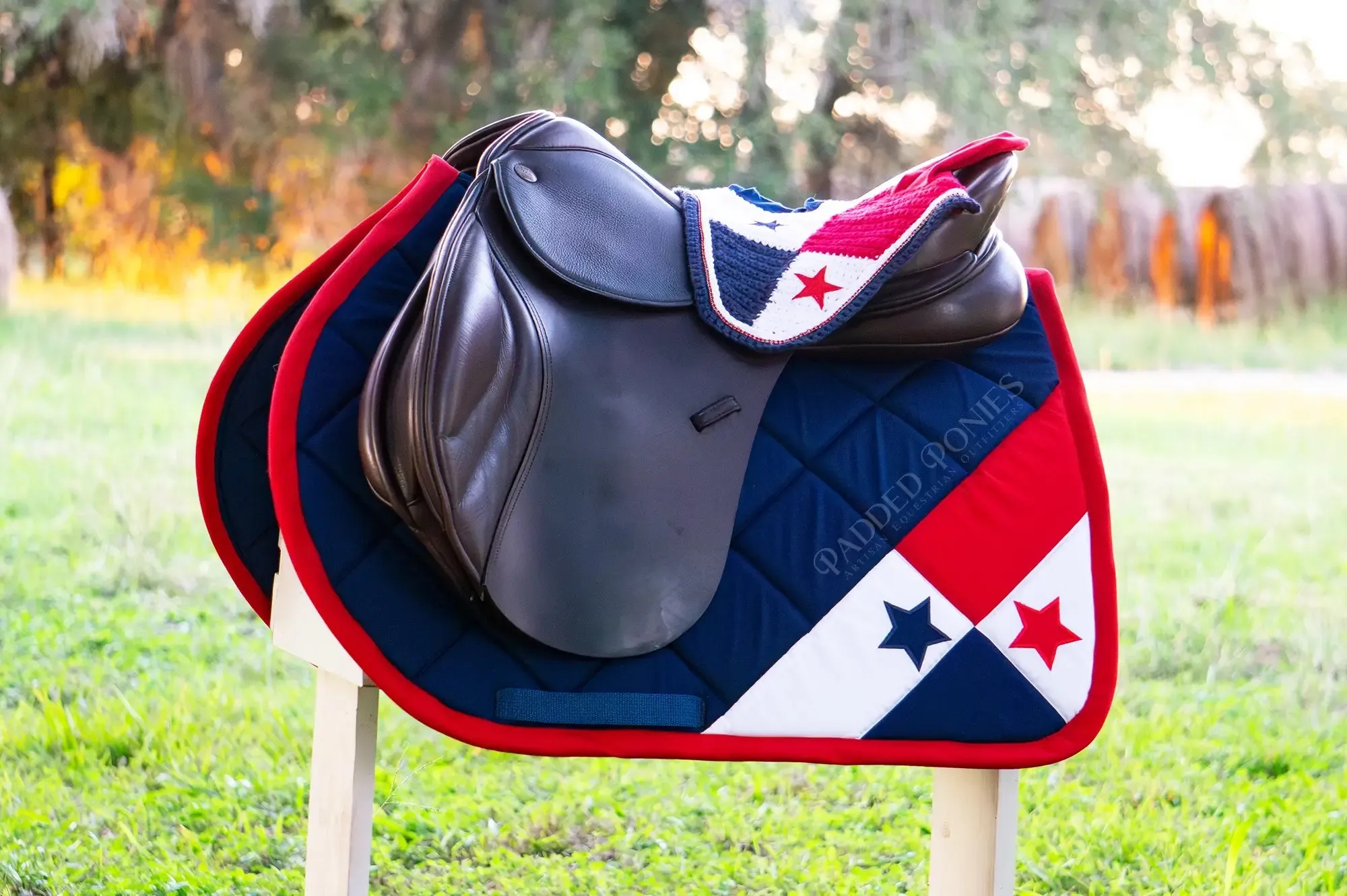 Custom Country Corner Flag Saddle Pad