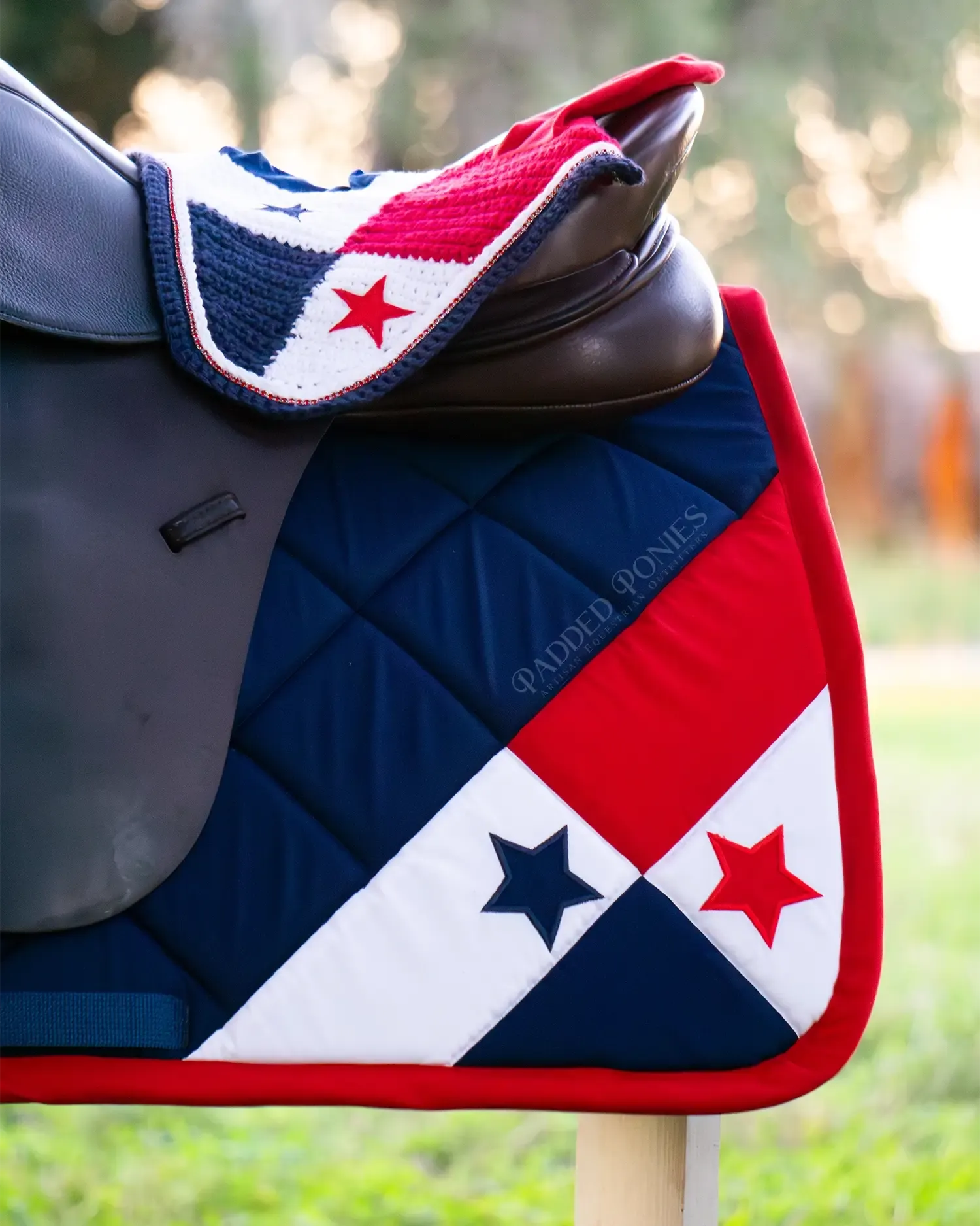 Custom Country Corner Flag Saddle Pad