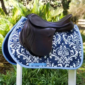 Custom Damask Saddle Pad