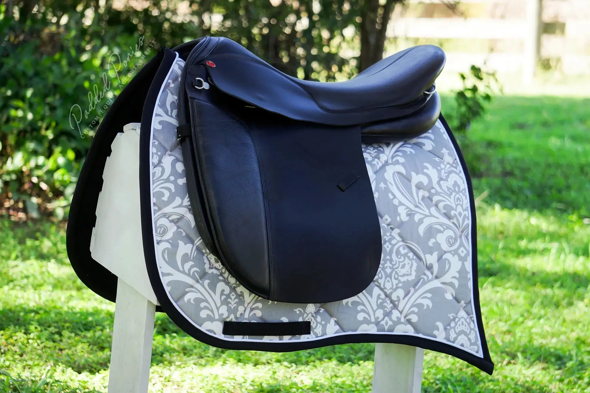 Custom Damask Saddle Pad