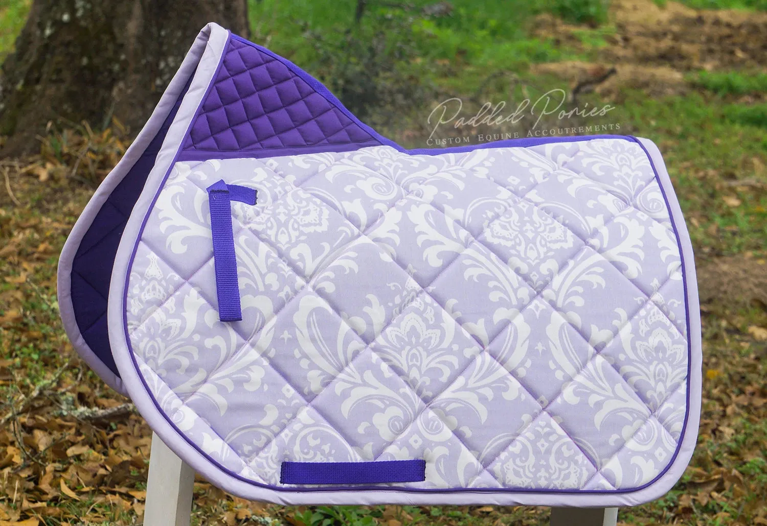 Custom Damask Saddle Pad