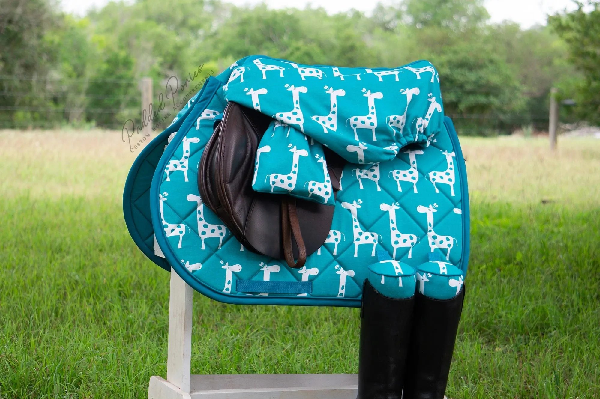 Custom Giraffes Saddle Pad