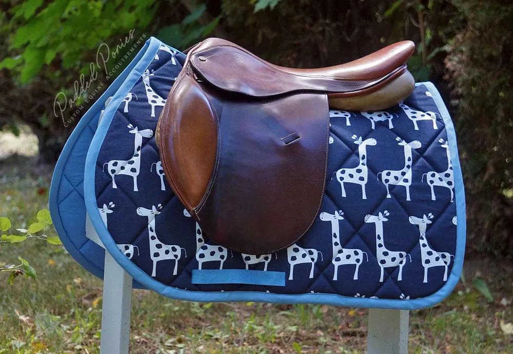 Custom Giraffes Saddle Pad