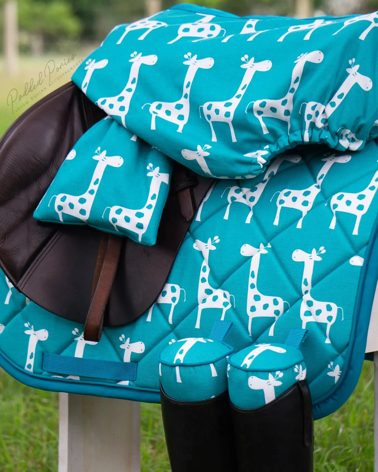 Custom Giraffes Saddle Pad