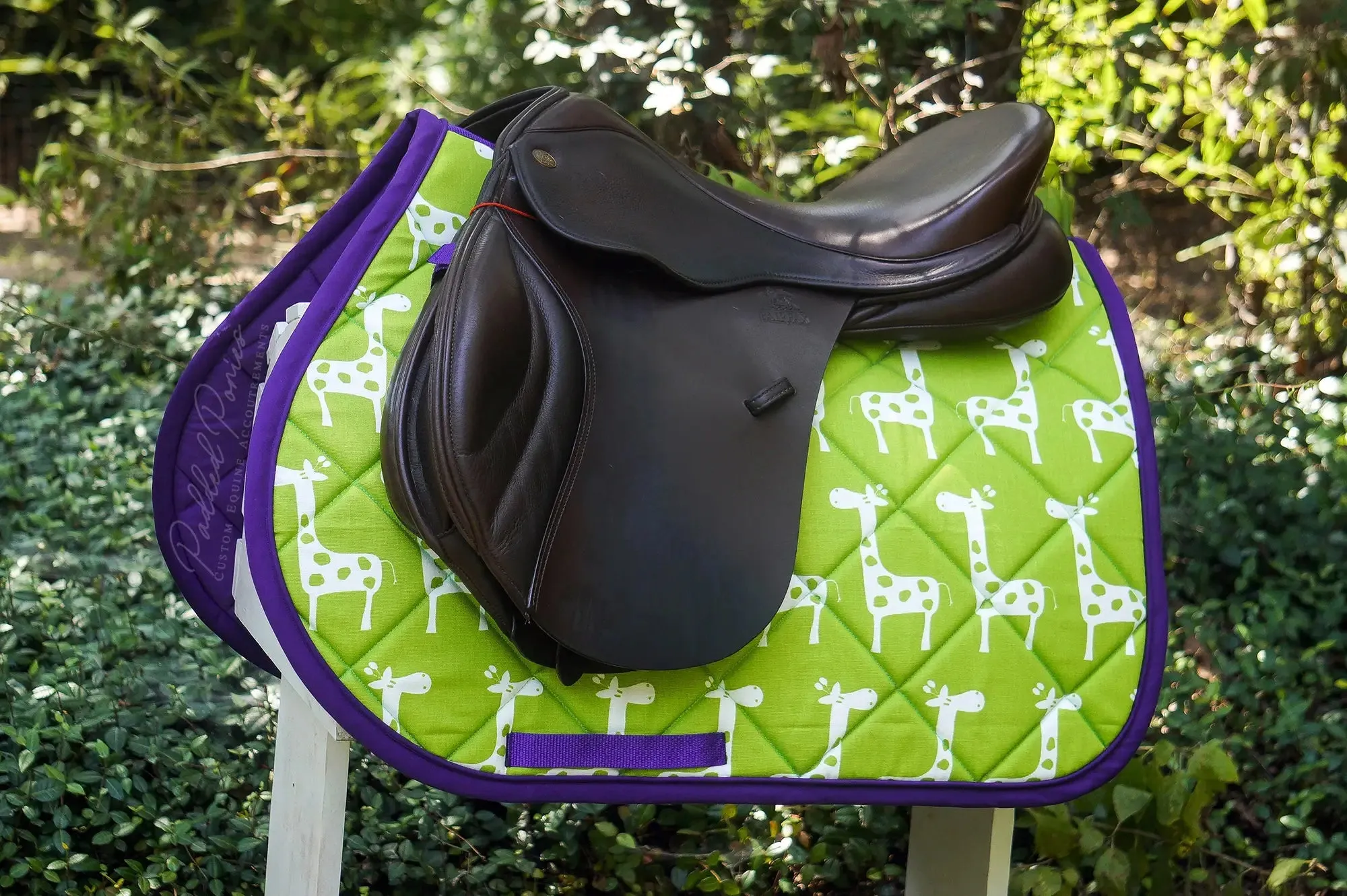 Custom Giraffes Saddle Pad